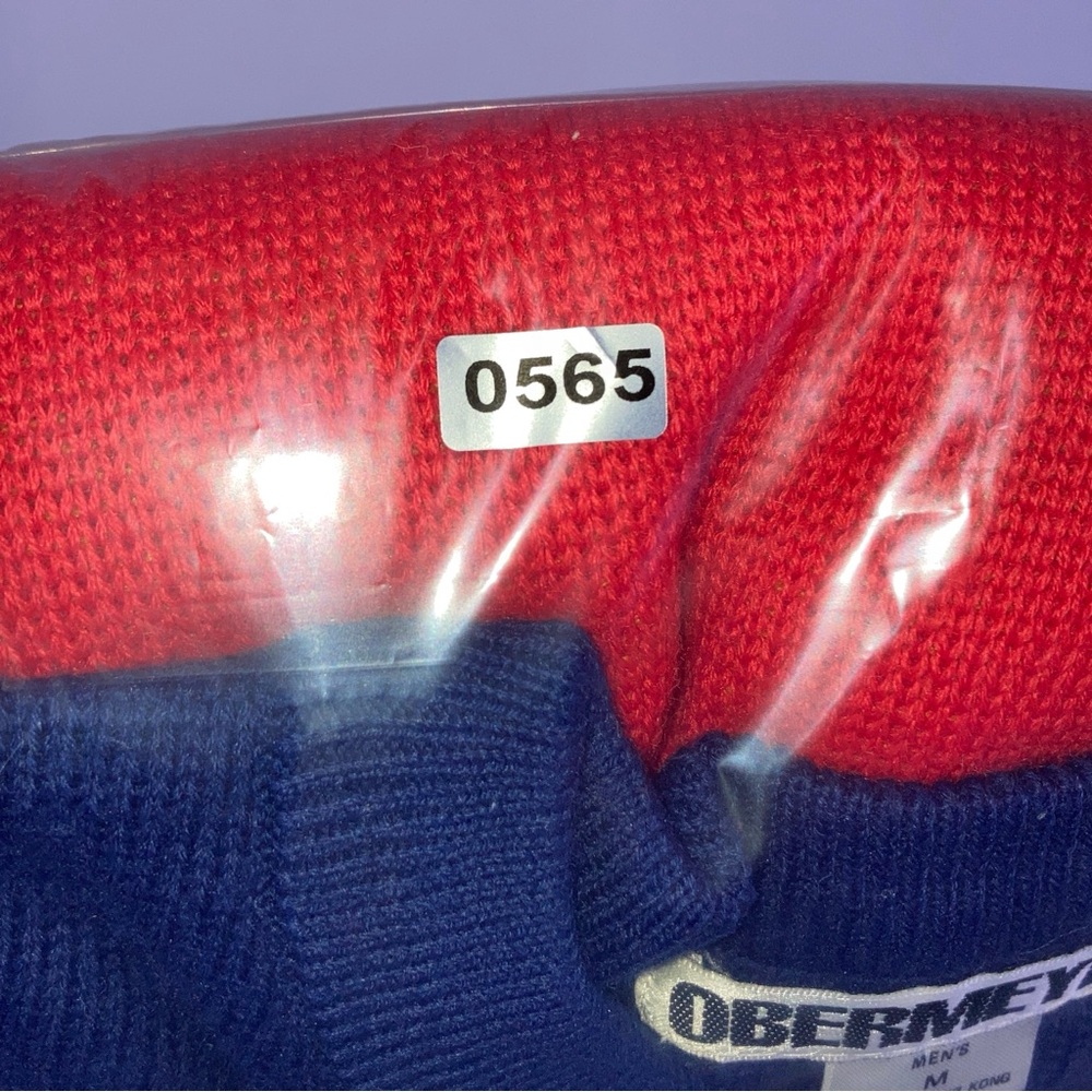 Obermeyer Sweater Round Neck  Men's M Ski Apine   Red Blue Yellow - Picture 14 of 14